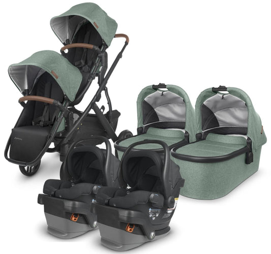 UPPAbaby VISTA V2 Twin Double Stroller + MESA V2 Travel System Bundle - Gwen / Jake