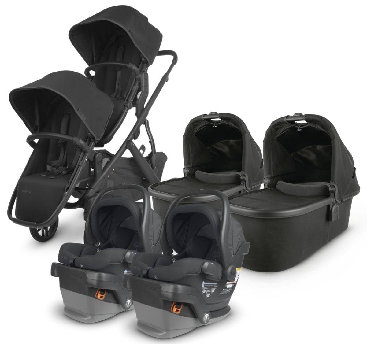 UPPAbaby VISTA V2 Twin Double Stroller + MESA V2 Travel System Bundle - Jake / Jake - TWINTRVL-MESAV2-0320-VIS-US-JKE