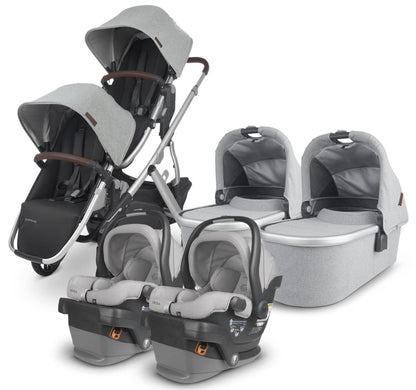 UPPAbaby VISTA V2 Twin Double Stroller + MESA V2 Travel System Bundle - Stella / Stella - TWINTRVL-MESAV2-0320-VIS-US-STL-STL