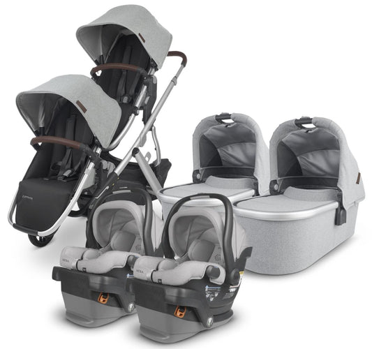UPPAbaby VISTA V2 Twin Double Stroller + MESA V2 Travel System Bundle - Stella / Stella - TWINTRVL-MESAV2-0320-VIS-US-STL-STL