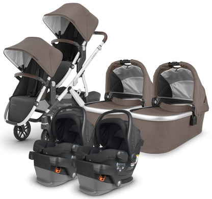 UPPAbaby VISTA V2 Twin Double Stroller + MESA V2 Travel System Bundle with Rumble Seat V2+ - Theo / Jake