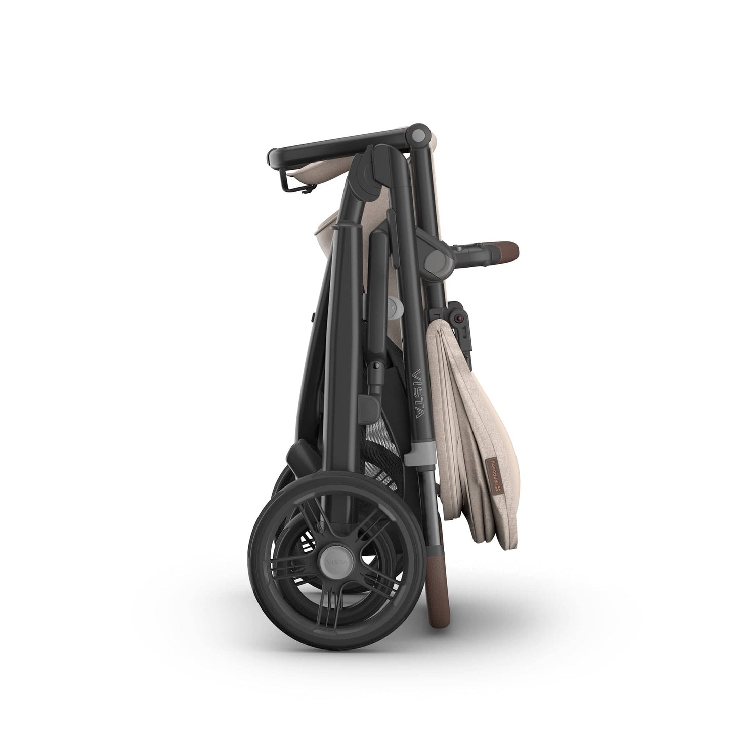 UPPAbaby Vista V3  Single-to-Double Stroller - Ada (Sandstone Melange / Carbon Frame / Chestnut Leather) - 0303-VSO-NA-ADA