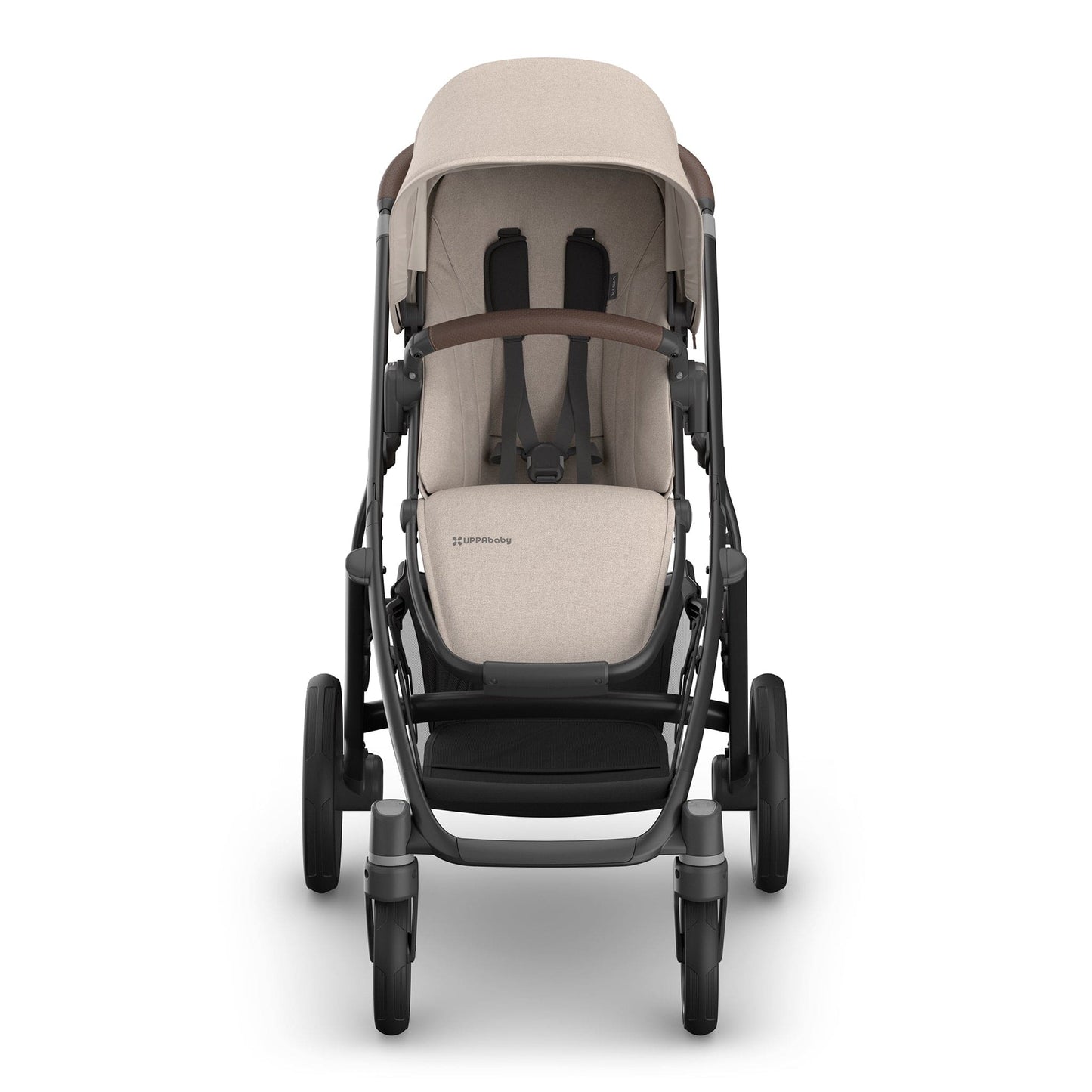 UPPAbaby Vista V3  Single-to-Double Stroller - Ada (Sandstone Melange / Carbon Frame / Chestnut Leather) - 0303-VSO-NA-ADA