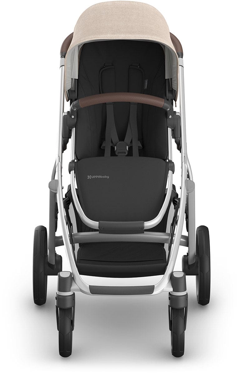 UPPAbaby Vista V3 Single-to-Double Stroller - Declan (Oat Melange / Silver Frame / Chestnut Leather) - 0303-VSO-NA-DCL