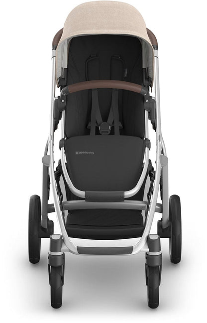 UPPAbaby Vista V3 Single-to-Double Stroller - Declan (Oat Melange / Silver Frame / Chestnut Leather) - 0303-VSO-NA-DCL