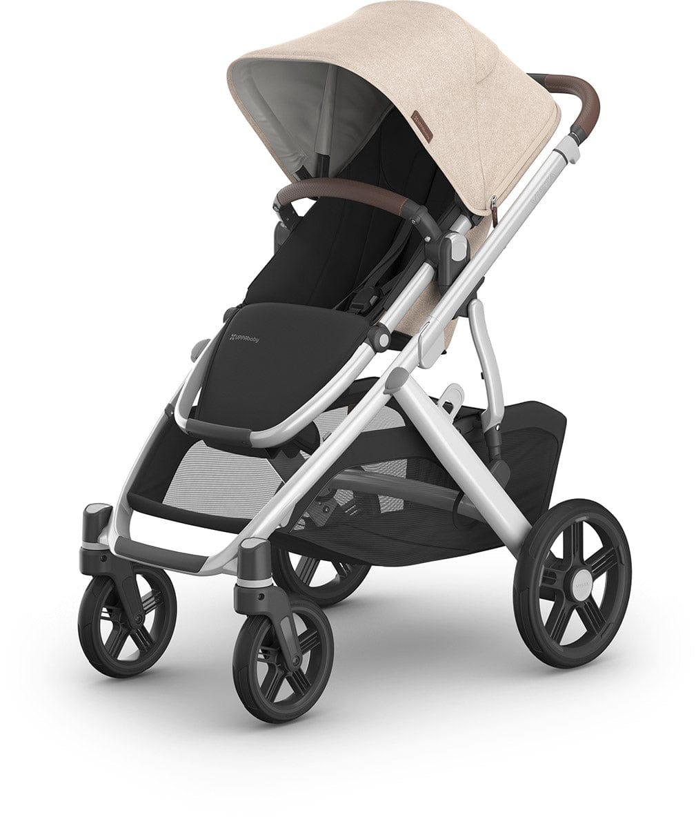 UPPAbaby Vista V3 Single-to-Double Stroller - Declan (Oat Melange / Silver Frame / Chestnut Leather) - 0303-VSO-NA-DCL