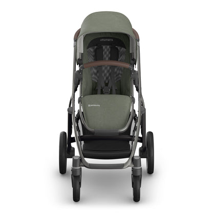 UPPAbaby Vista V3 Single-to-Double Stroller - Evelyn (Meadow Green / Graphite Frame / Chestnut Leather) - 0303-VSO-NA-EVE
