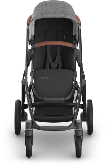 UPPAbaby Vista V3 Single-to-Double Stroller - Greyson (Charcoal Melange / Carbon Frame / Saddle Leather) - 0303-VSO-NA-GRY