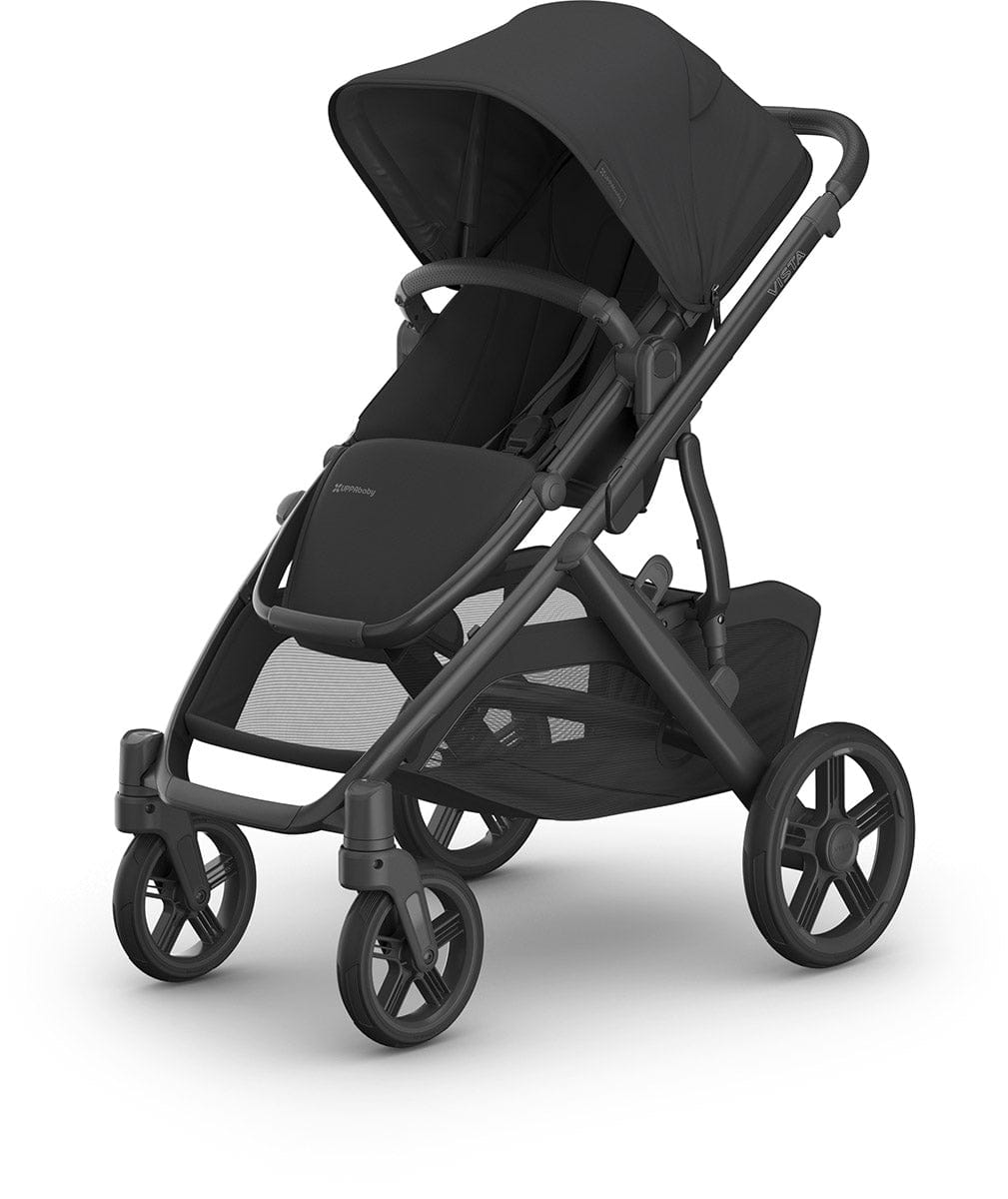 UPPAbaby Vista V3 Single-to-Double Stroller - Jake (Charcoal / Carbon Frame / Black Leather) - 0303-VSO-NA-JKE