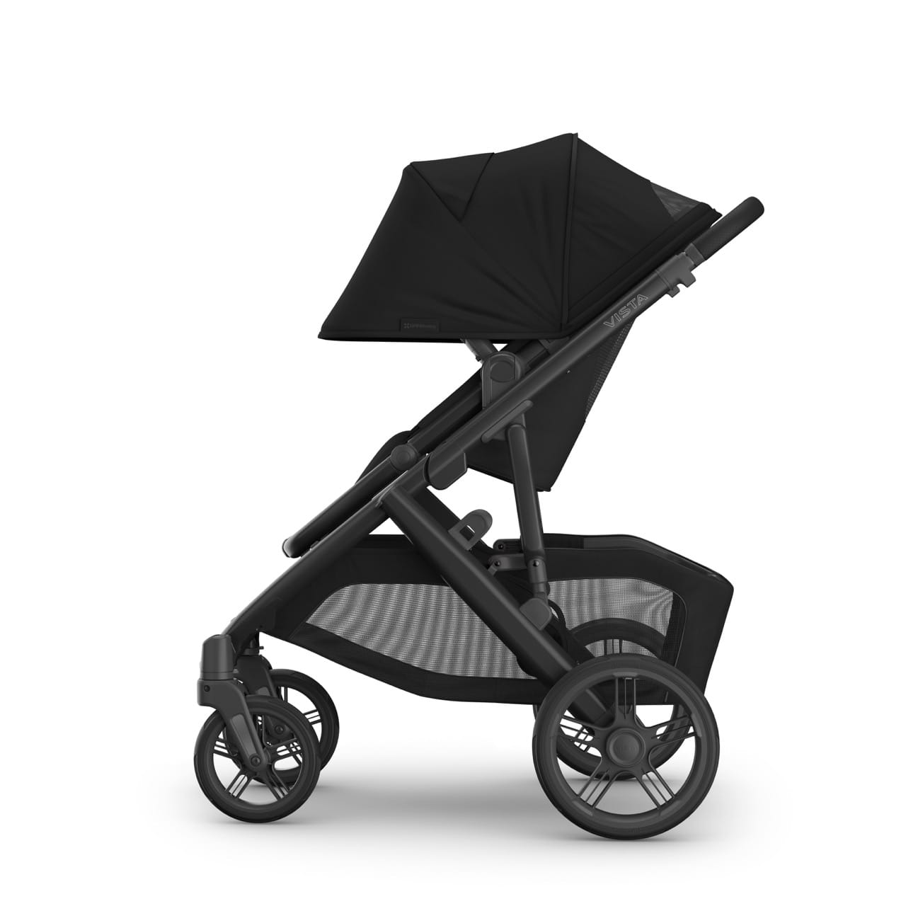 UPPAbaby Vista V3 Single-to-Double Stroller - James (Black / Carbon Frame / Black Leather) - 0303-VSO-NA-JMS