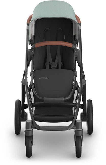 UPPAbaby Vista V3 Single-to-Double Stroller - Kenzi (Mystic Aqua / Carbon Frame / Saddle Leather) - 0303-VSO-NA-KNZ