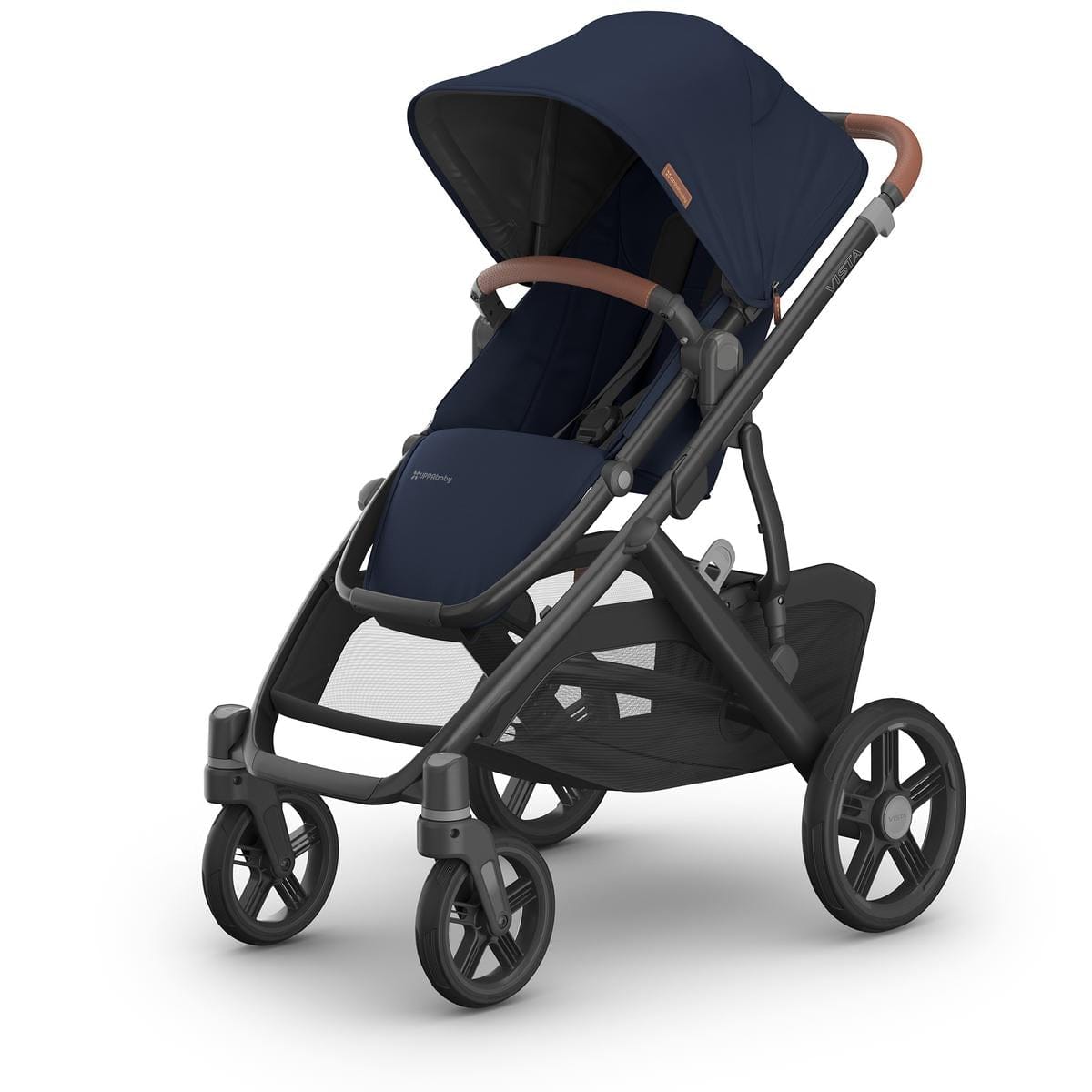 UPPAbaby Vista V3 Single-to-Double Stroller - Noa (Navy / Carbon Frame / Saddle Leather) - 0303-VSO-NA-NOA