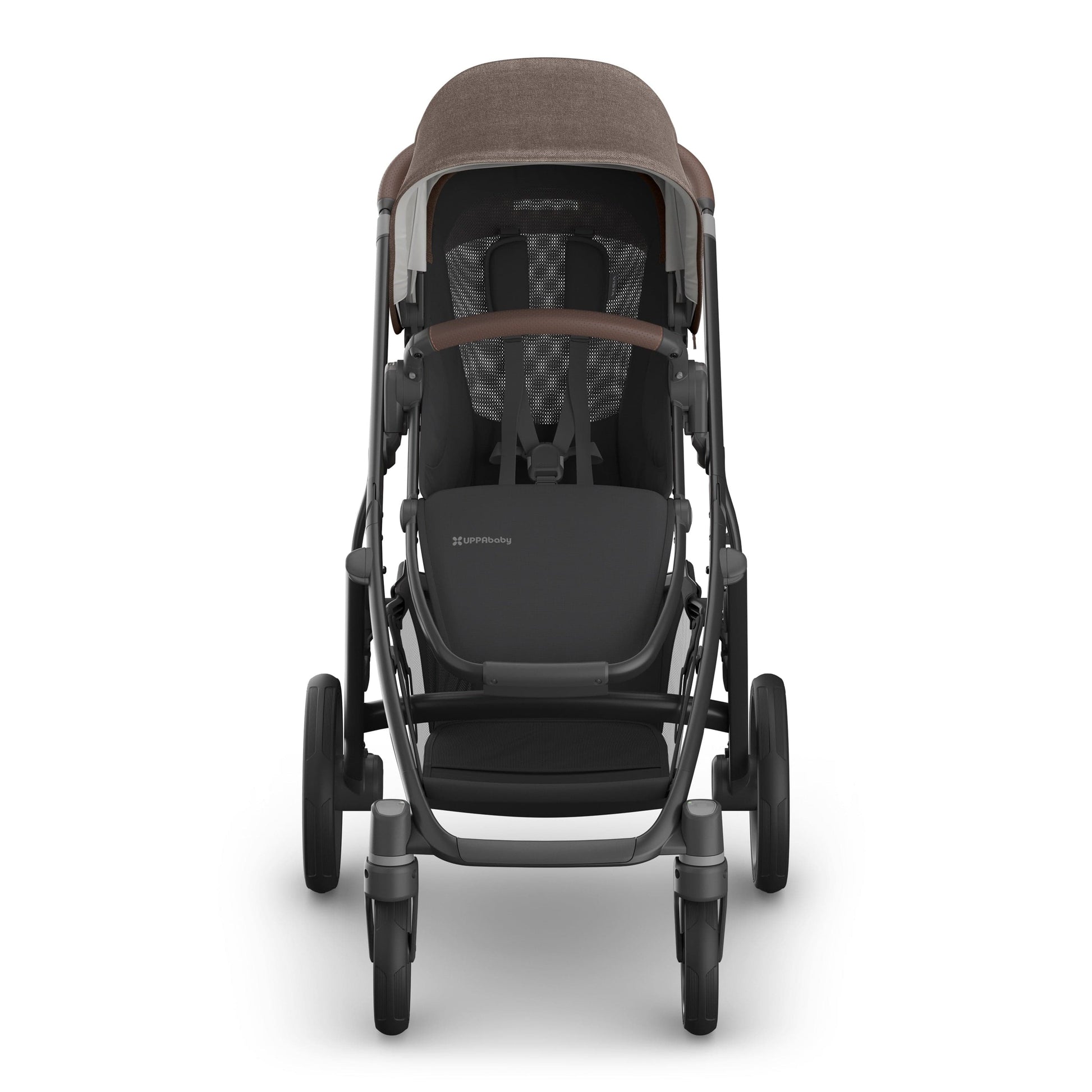 UPPAbaby Vista V3 Single-to-Double Stroller - Owen (Mocha Melange / Carbon Frame / Chestnut Leather) - 0303-VSO-NA-OWN