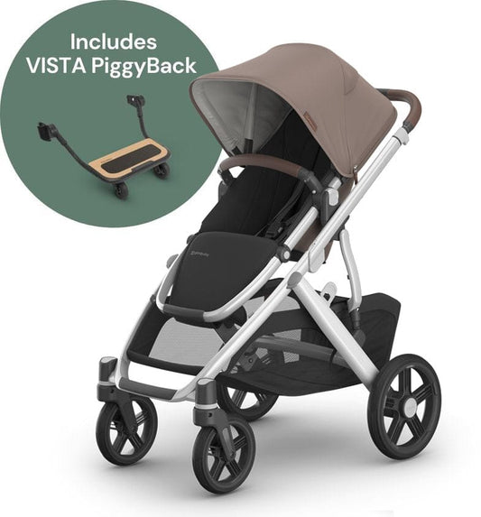 UPPAbaby Vista V3 Single-to-Double Stroller + PiggyBack Ride-Along Bundle - Theo - 0303-VSO-NA-THO-0217