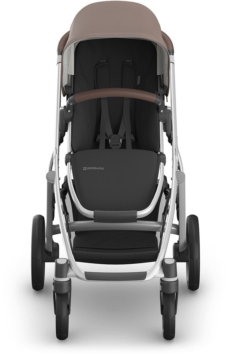 UPPAbaby Vista V3 Single-to-Double Stroller - Theo (Dark Taupe / Silver Frame / Chestnut Leather) - 0303-VSO-NA-THO
