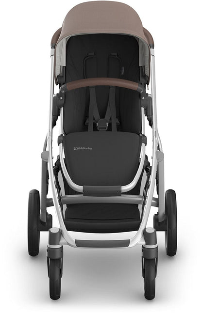 UPPAbaby Vista V3 Single-to-Double Stroller - Theo (Dark Taupe / Silver Frame / Chestnut Leather) - 0303-VSO-NA-THO