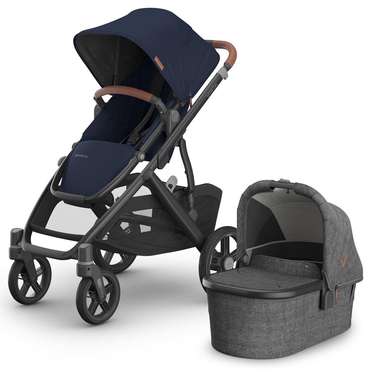 UPPAbaby Vista V3 Stroller + Bassinet V3 Bundle - Noa / Greyson - 0303-VSO-NA-NOA-0903-BAS-NA-GRY