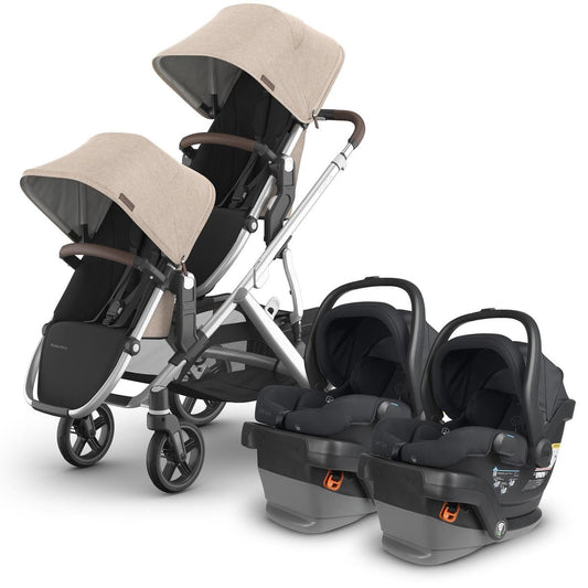 UPPAbaby Vista V3 Twin Stroller with RumbleSeat V3 + Mesa V2 Travel System Bundle - Declan / Jake - TWIN-V3-TRVL-MESA-V2-0303-VSO-NA-DCL