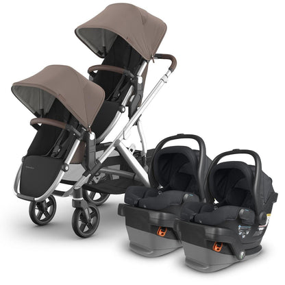 UPPAbaby Vista V3 Twin Stroller with RumbleSeat V3 + Mesa V2 Travel System Bundle - Theo / Jake - TWIN-V3-TRVL-MESA-V2-0303-VSO-NA-THO