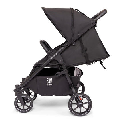 Valco Baby Slim Twin stroller in black side view