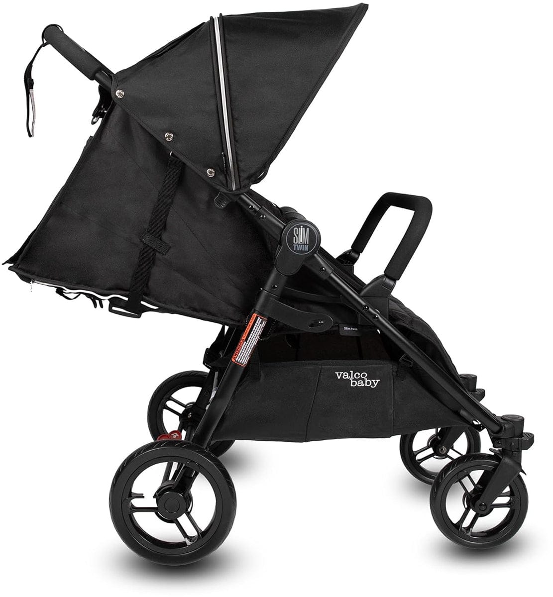 Valco Slim Twin Side By Side Double Stroller - Licorice - N0127
