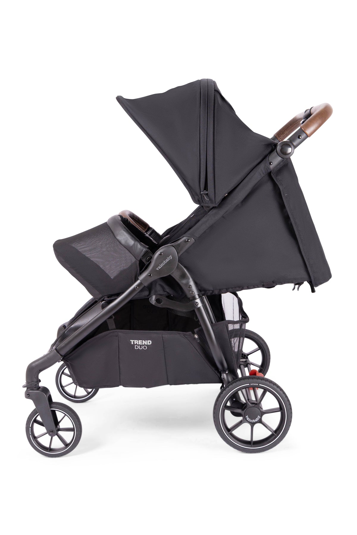 Valco Trend Duo black double stroller side view