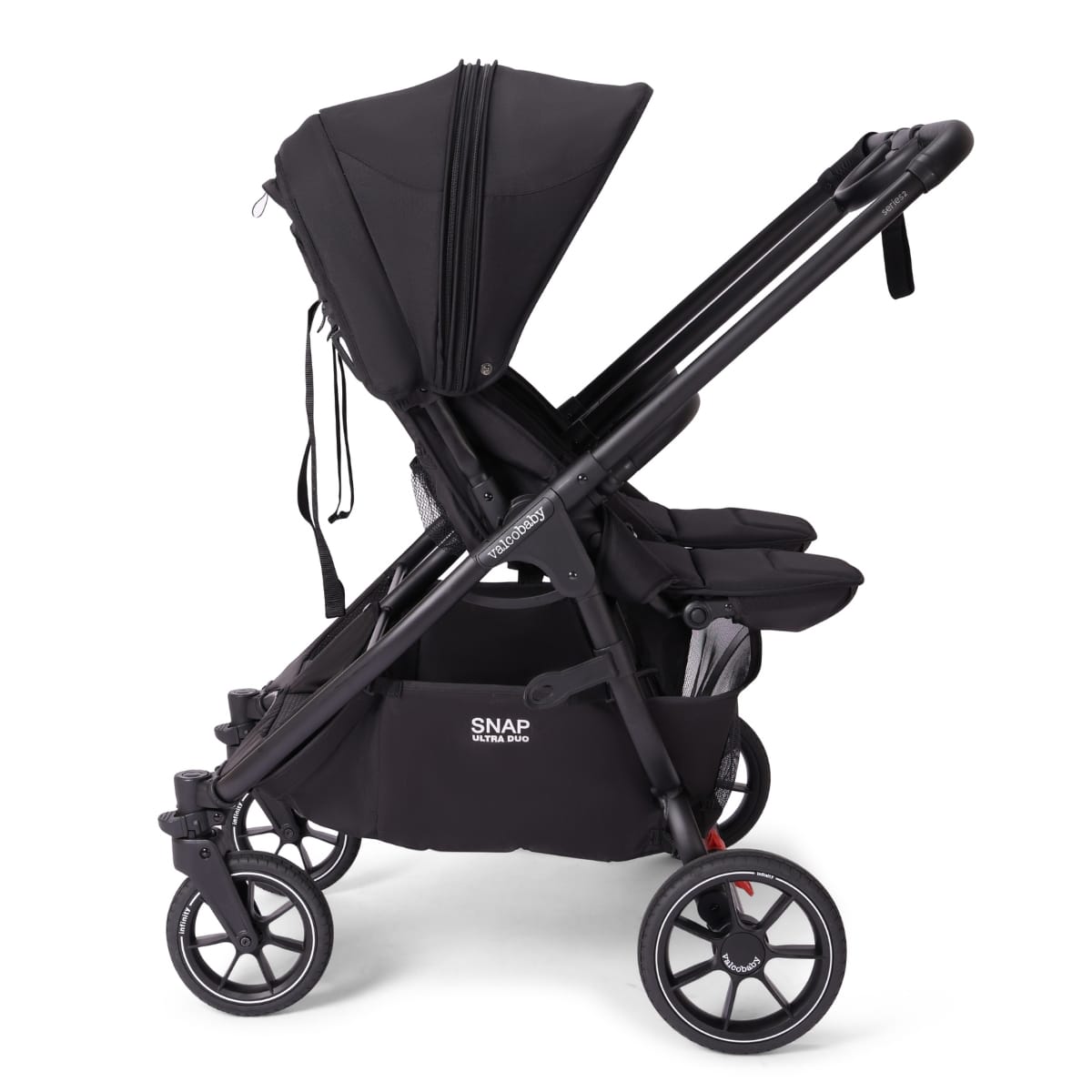 Valco Baby Snap Ultra Duo black tandem stroller side view