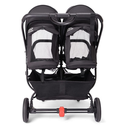 Valco Snap Ultra Duo double stroller in black viewed from the rear