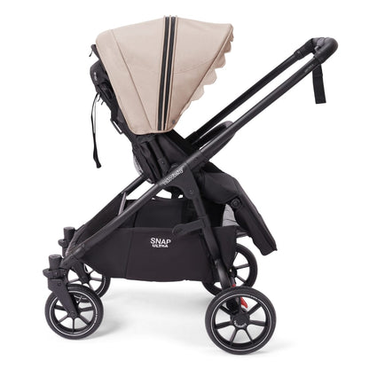 Valco Baby Snap Ultra stroller with beige canopy and black frame