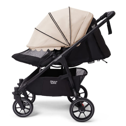Valco Snap Ultra stroller with black frame and beige canopy