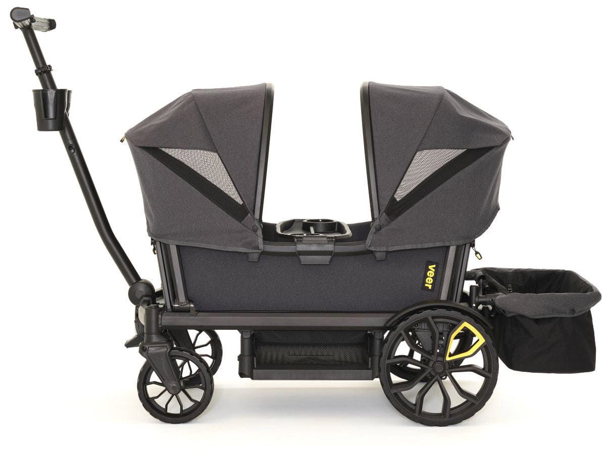 Veer All-Terrain Cruiser XL (4 Seater) Stroller Wagon + 2 Canopy + Basket Bundle - Grey - CRU-XL-2CCAN-XL-CBSK-XL