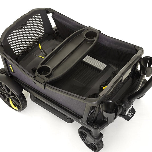 Veer All-Terrain Cruiser XL (4 Seater) Stroller Wagon + Basket Bundle - Black Onyx