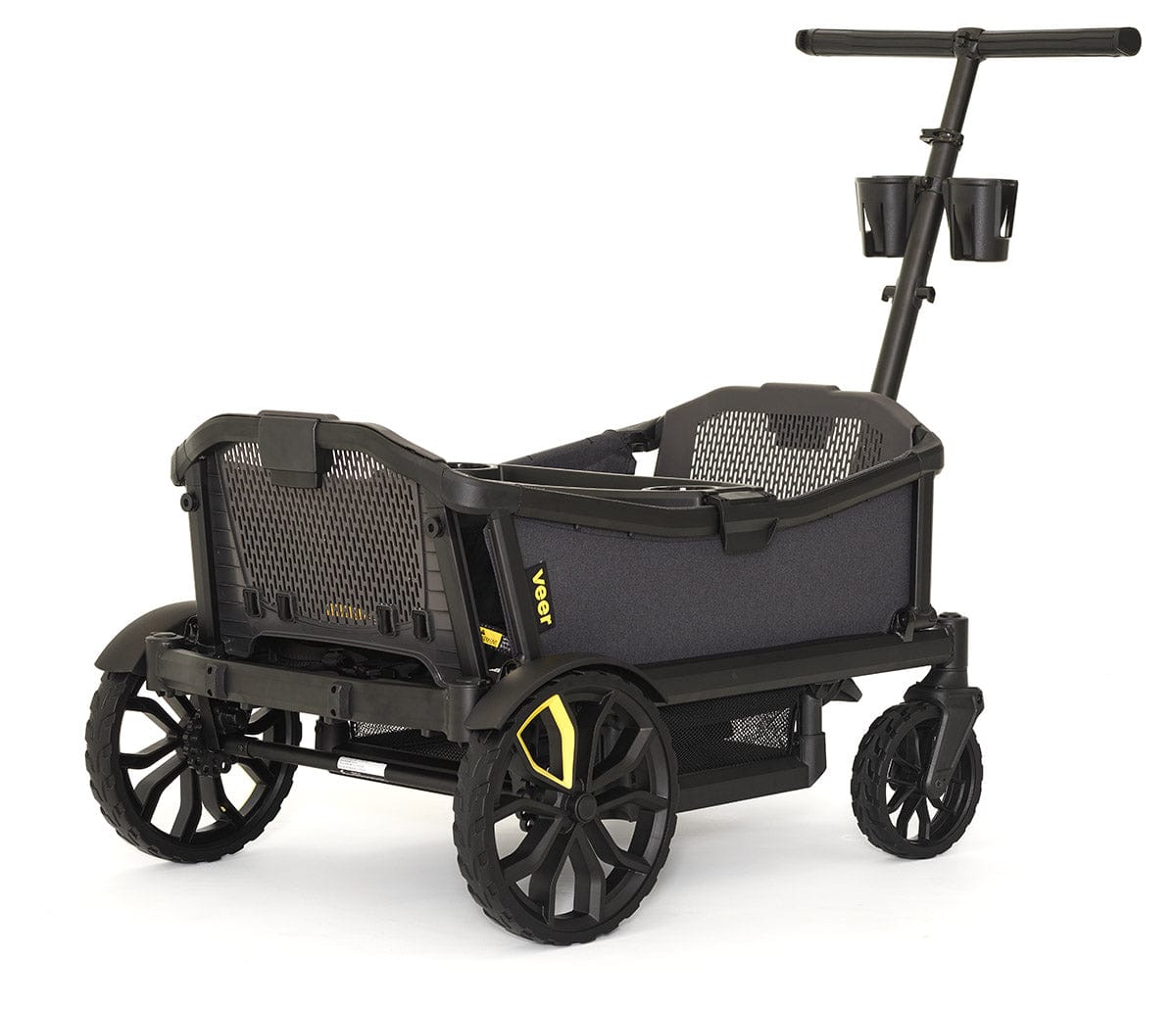 Veer All-Terrain Cruiser XL (4 Seater) Stroller Wagon + Basket Bundle - Grey - CRU-XL-CBSK-XL