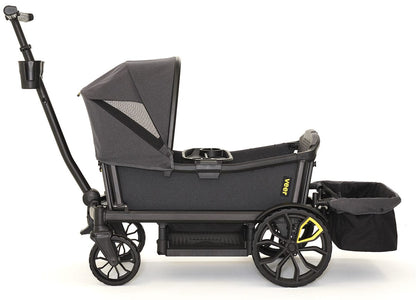 Veer All-Terrain Cruiser XL (4 Seater) Stroller Wagon + Canopy + Basket Bundle - Grey - CRU-XL-CCAN-XL-CBSK-XL