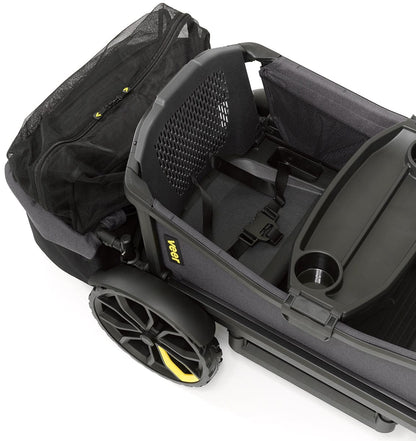 Veer Cruiser (2 Seater) Stroller Wagon + Canopy + Basket Bundle - Grey / Grey - CRU-CCAN-CBSK