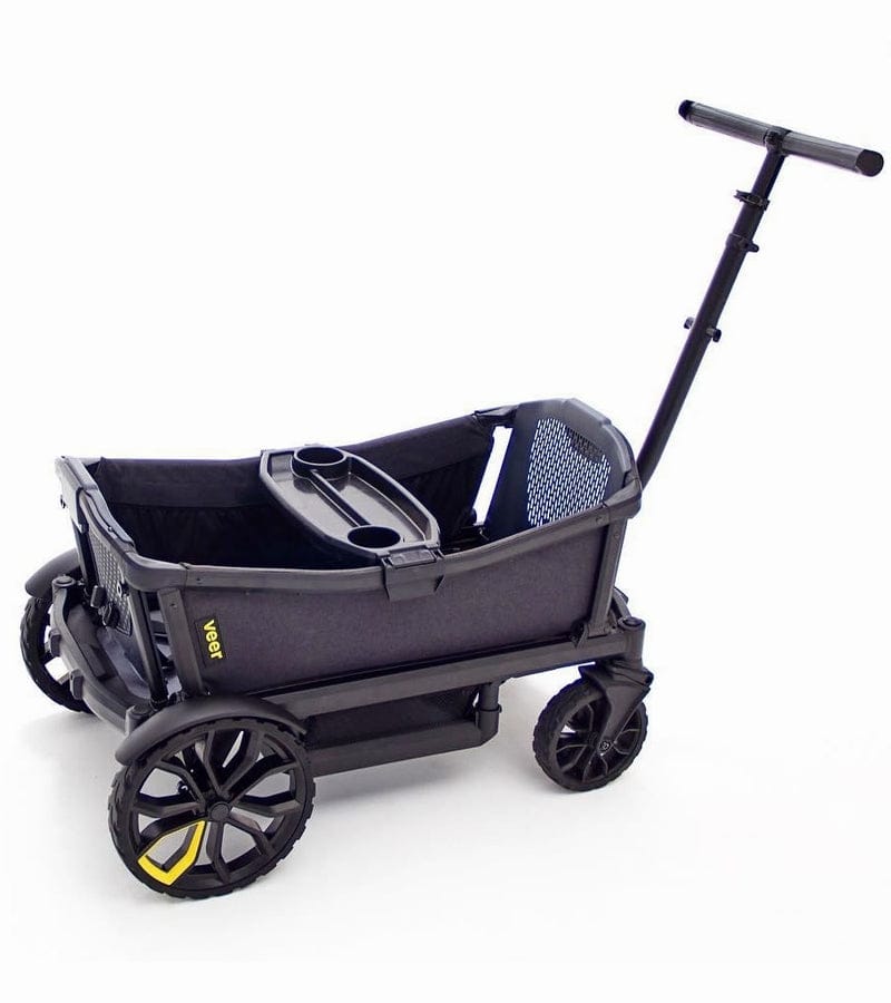 Veer Cruiser (2 Seater) Stroller Wagon + Canopy + Basket Bundle - Grey / Grey - CRU-CCAN-CBSK