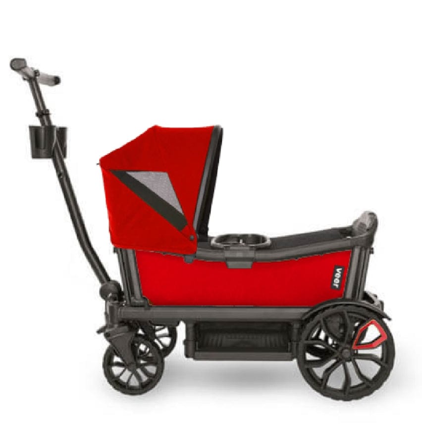 Veer Cruiser (2 Seater) Stroller Wagon + Canopy Bundle - Pele Red/Pele Red - CRU-CSID-PRED-CCAN-PRED