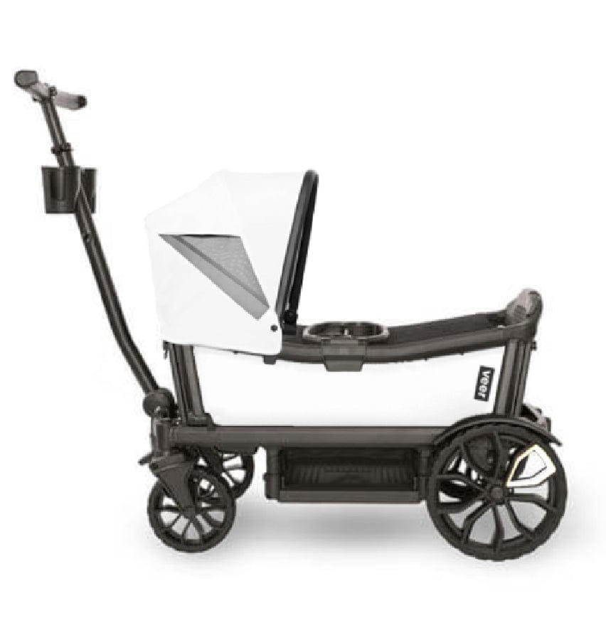 Veer Cruiser (2 Seater) Stroller Wagon + Canopy Bundle - Savanna White/Savanna White - CRU-CSID-SWHT-CCAN-SWHT