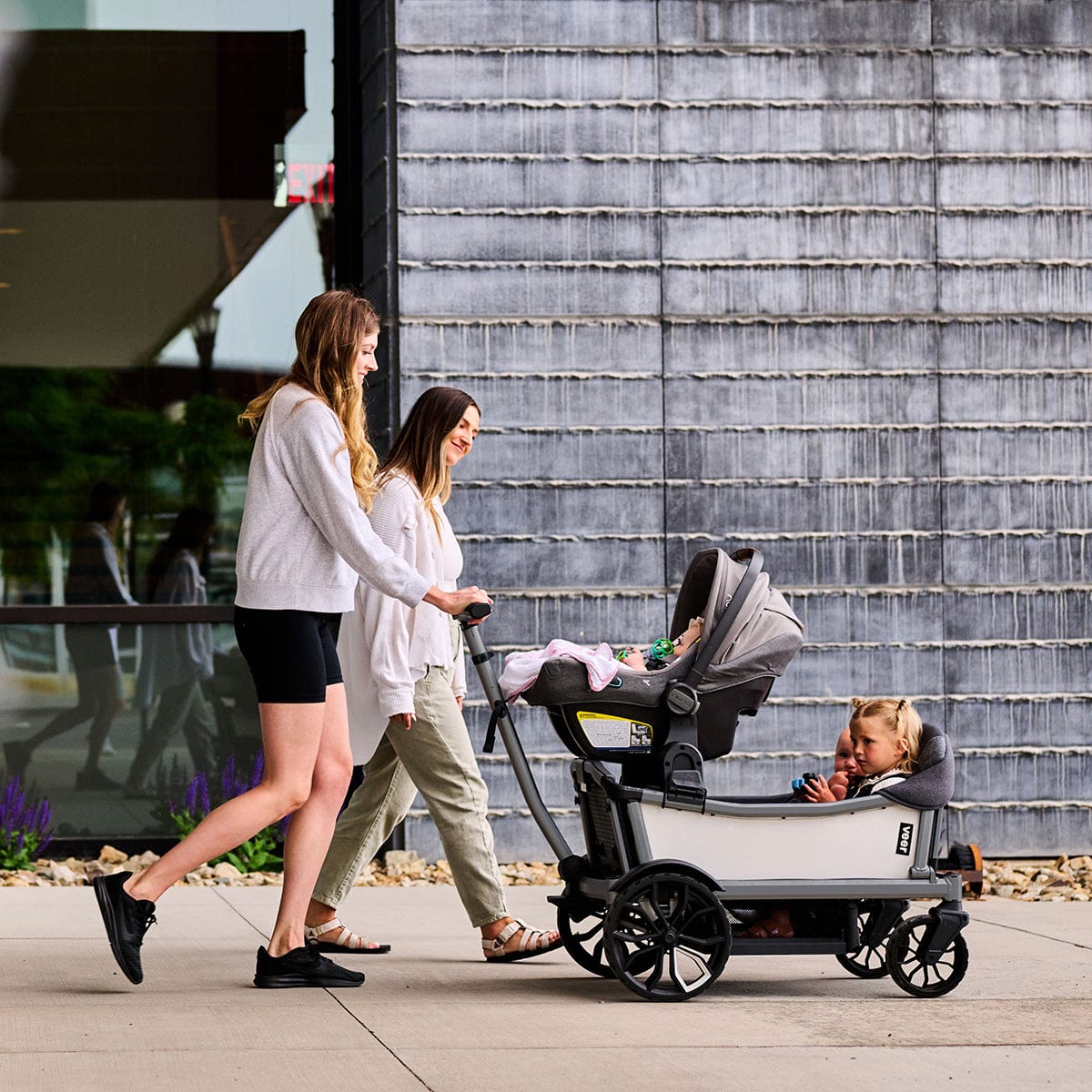 AIRCOOL WAN セットベージュXXL Veer Cruiser City XL (4 Seater) Stroller Wagon + Sidewall Kit +