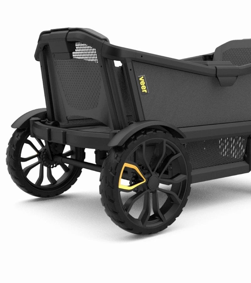 Veer Cruiser (2 Seater) Stroller Wagon with Retractable Canopy + Basket Bundle - Pink Agate - CRU001-PINK-CNPY-BSKT