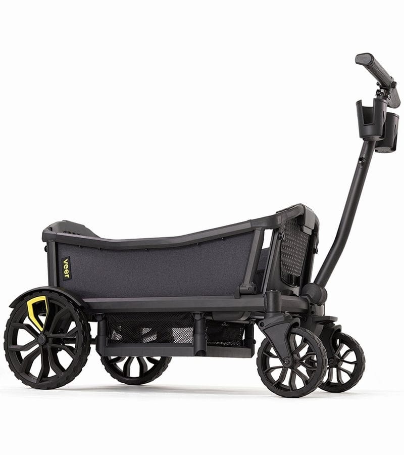 Veer Cruiser (2 Seater) Stroller Wagon with Retractable Canopy + Basket Bundle - Pink Agate - CRU001-PINK-CNPY-BSKT