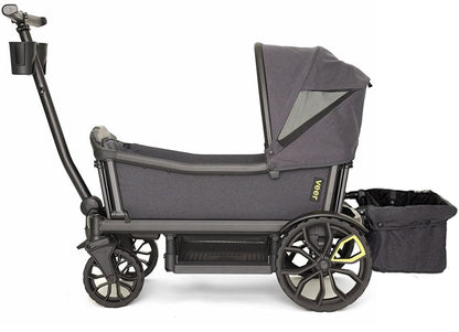 Veer Cruiser Stroller Wagon with Retractable Canopy + Basket Bundle - Black - CRU001-HGRAY-CNPY-BSKT