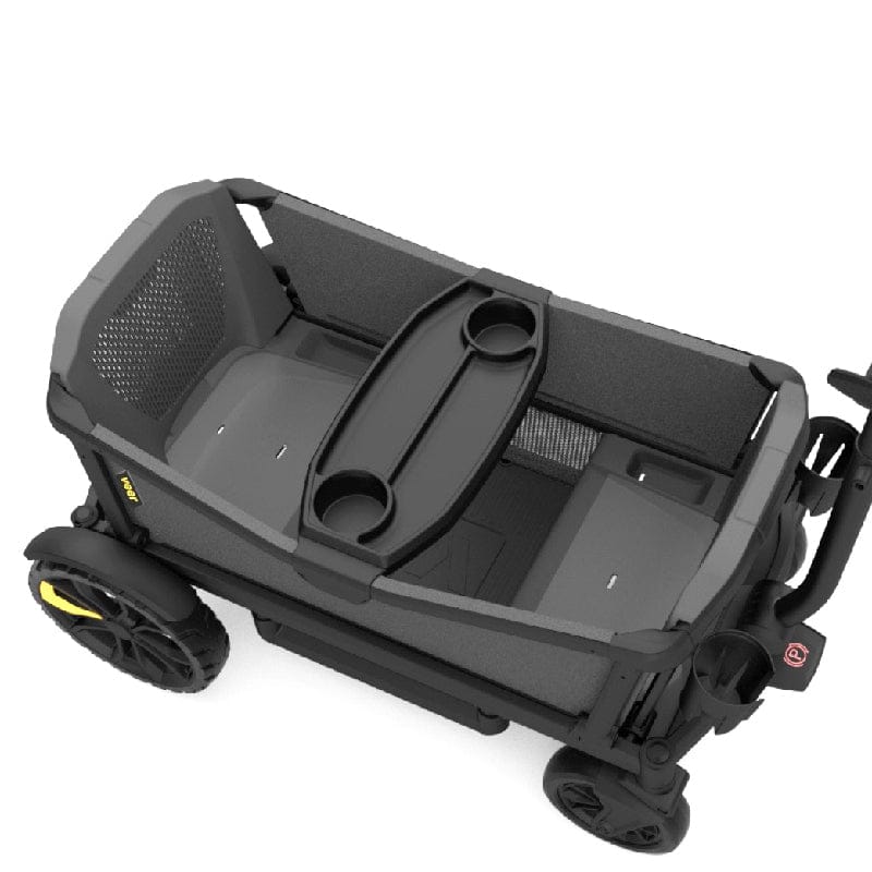 Veer Cruiser Stroller Wagon with Retractable Canopy + Basket Bundle - Black - CRU001-HGRAY-CNPY-BSKT