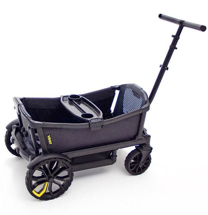Veer Cruiser Stroller Wagon with Retractable Canopy + Basket Bundle - Black - CRU001-HGRAY-CNPY-BSKT