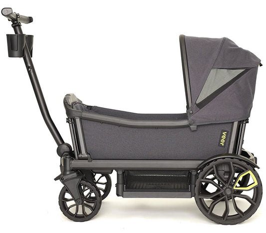 Veer Cruiser (2 Seater) Stroller Wagon + Canopy Bundle - Grey