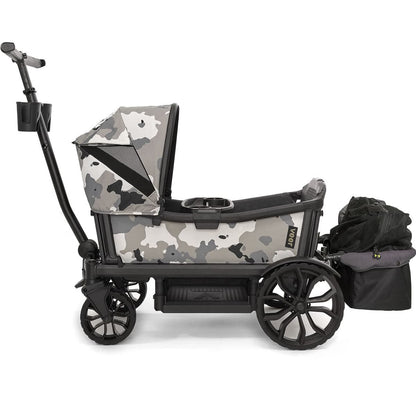 Veer Cruiser (2 Seater) Stroller Wagon with Retractable Canopy + Basket Bundle - Ice Camo - CRU001-ICECAMO-CNPY-BSKT