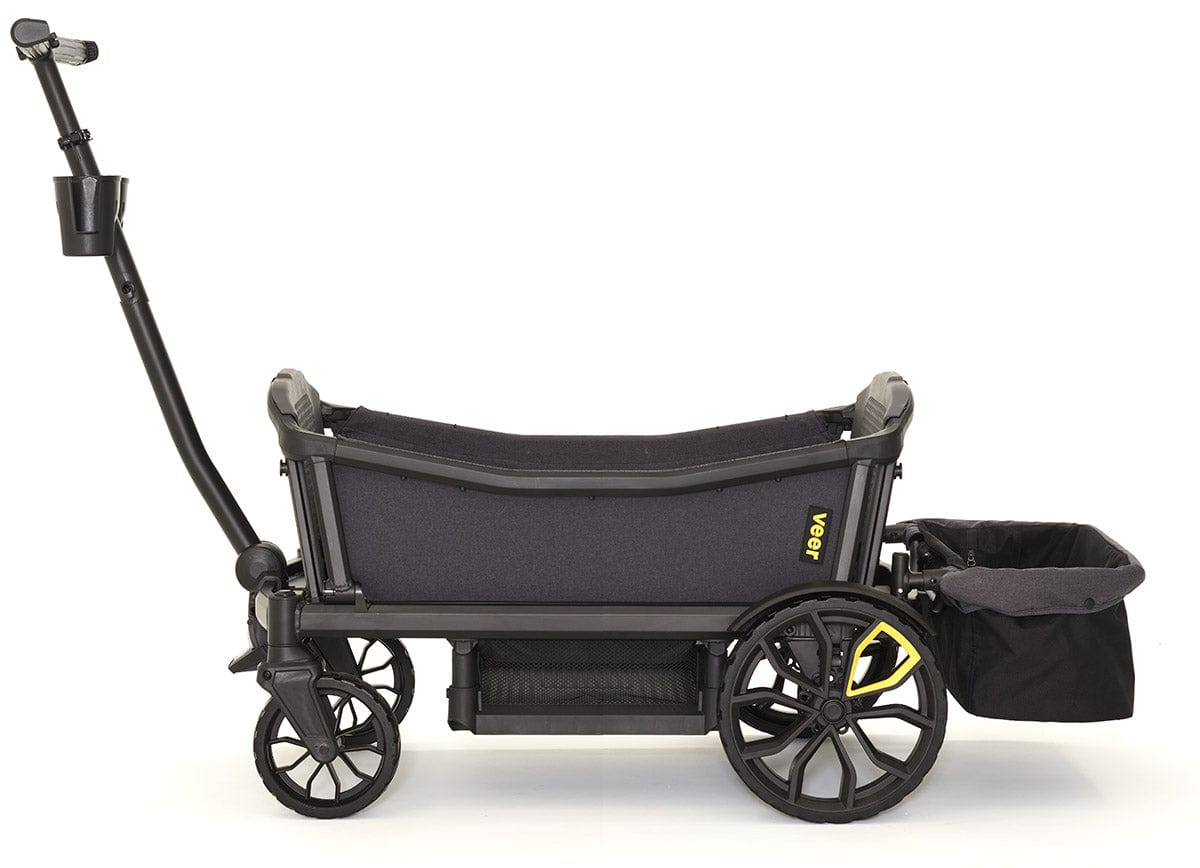 Veer All-Terrain Cruiser XL (4 Seater) Stroller Wagon + Basket Bundle - Grey - CRU-XL-CBSK-XL