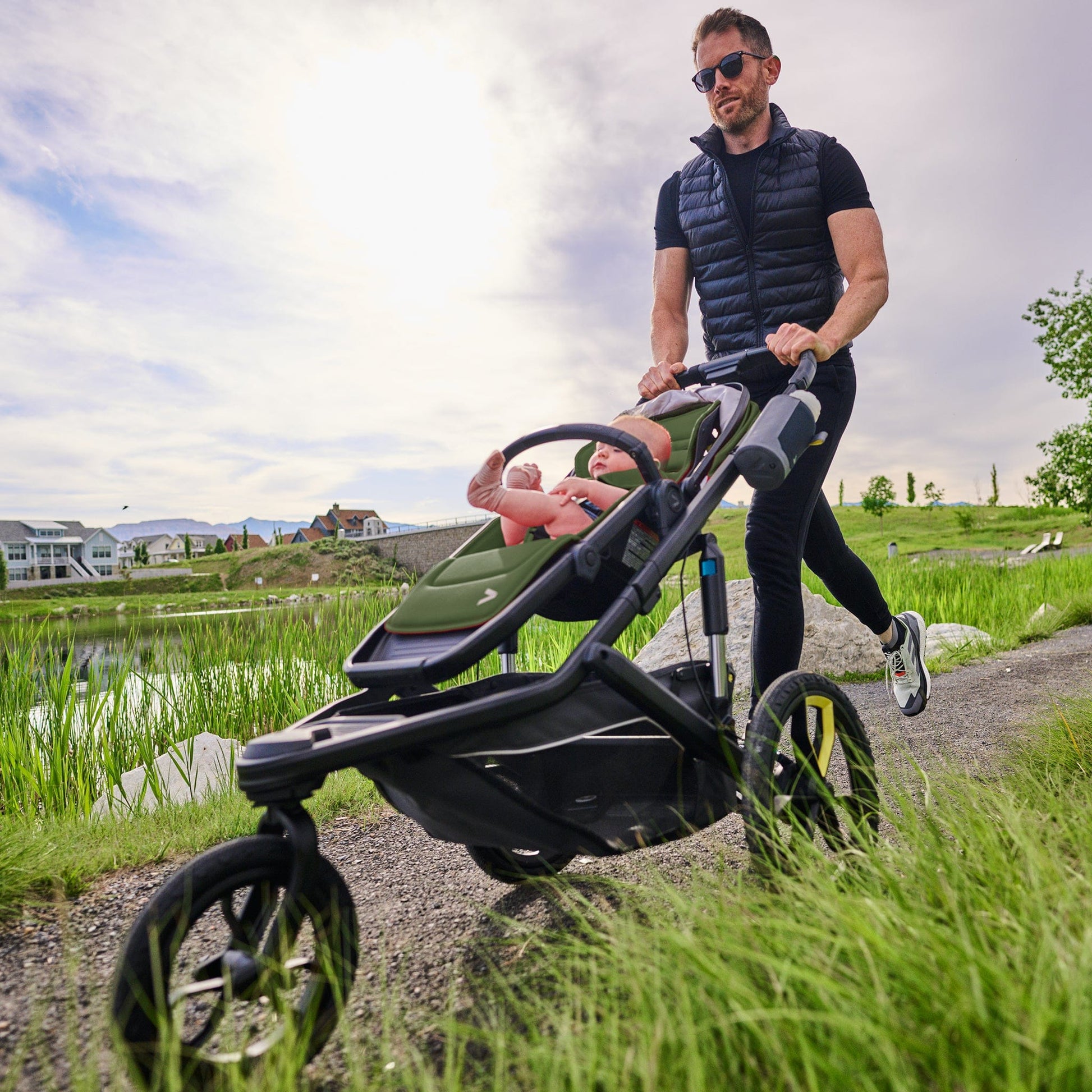 Veer Switch&Jog Luxe Stroller Bundle with Neoprene Kit - Blue Beryl - BUN-SNJ-NEO-BBRL
