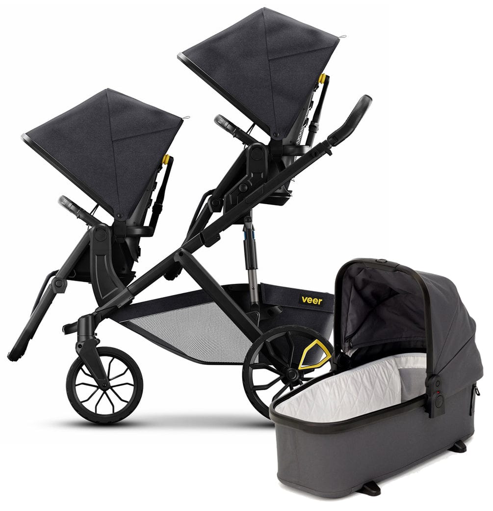 Veer Switch&Roll Double Stroller + Bassinet Bundle - DBL-SBSEAT-SBROLL-SBAS