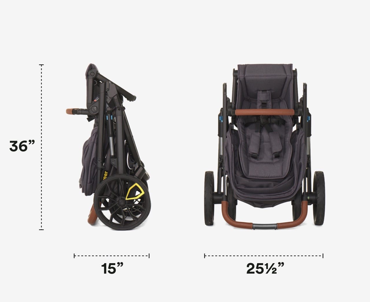 Veer Switch&Roll Luxe Single-to-Double Stroller Bundle with Leather Kit - Black Onyx (One Box) - BOX-SNR-LEA-BONX